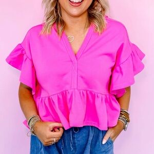 NWT! Entro Ruffle Top